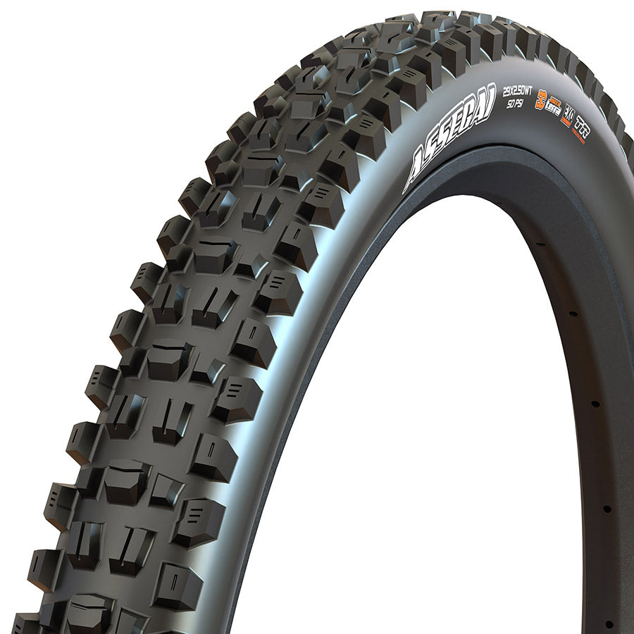 Maxxis, Assegai, Mountain Tire, 29''x2.50, Folding, Tubeless Ready, 3C Maxx Grip, DH, E50, Wide Trail, 60x2TPI, Black