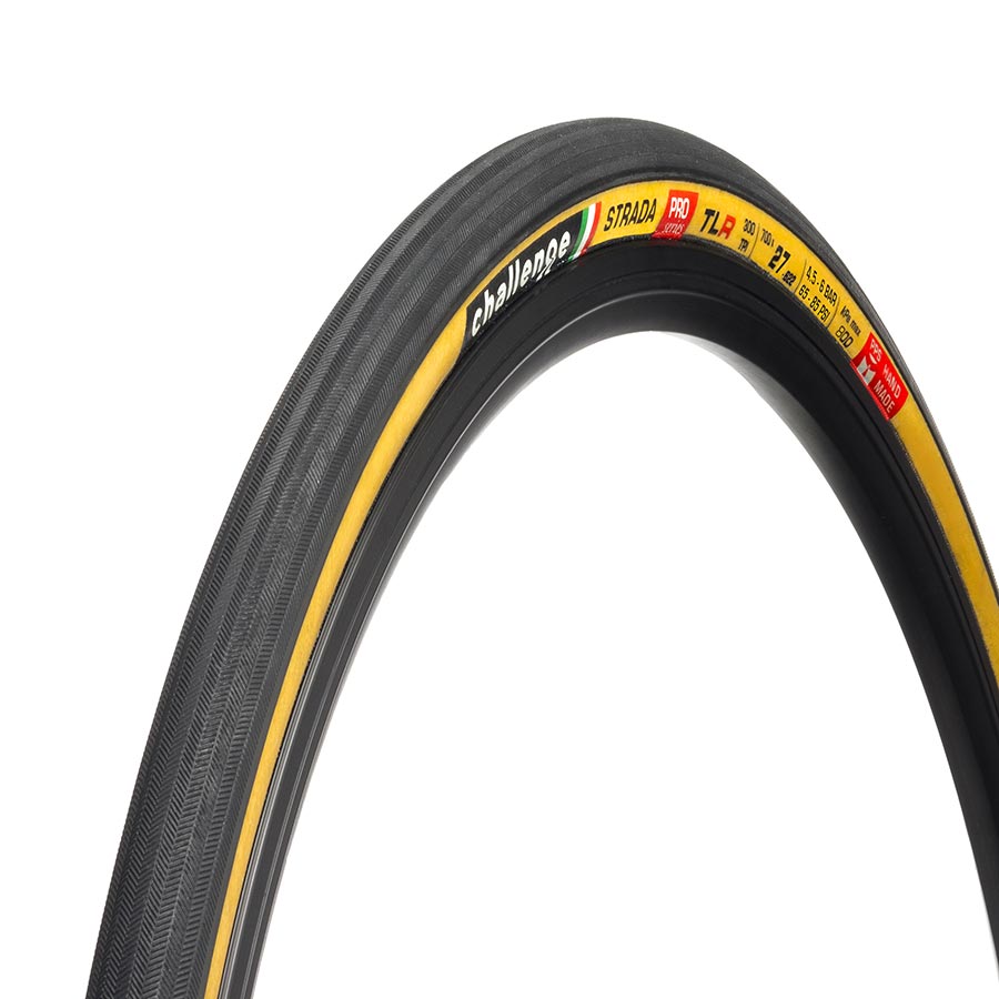 Challenge, Strada Pro TLR, Tire, 700x27C, Folding, Tubeless Ready, Natural, SuperPoly, PPS, 300TPI, Tanwall