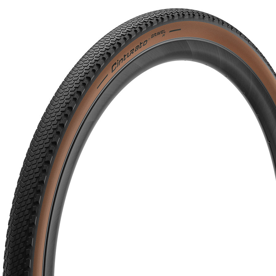 Pirelli, Cinturato Gravel H HP-Line, Gravel Tire, 700x45C, Folding, Tubeless Ready, SmartEVO GR, ProWALL Gravel, 120TPI, Tanwall
