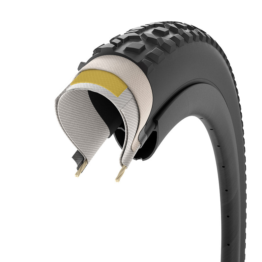 Pirelli, Cinturato Gravel M HP-Line, Gravel Tire, 700x45C, Folding, Tubeless Ready, SmartEVO GR, ProWALL Gravel, 120TPI, Black