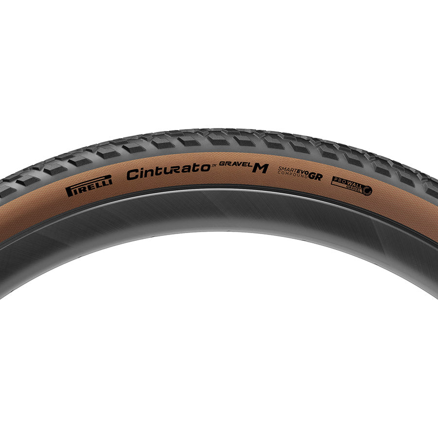 Pirelli, Cinturato Gravel M HP-Line, Gravel Tire, 700x45C, Folding, Tubeless Ready, SmartEVO GR, ProWALL Gravel, 120TPI, Tanwall
