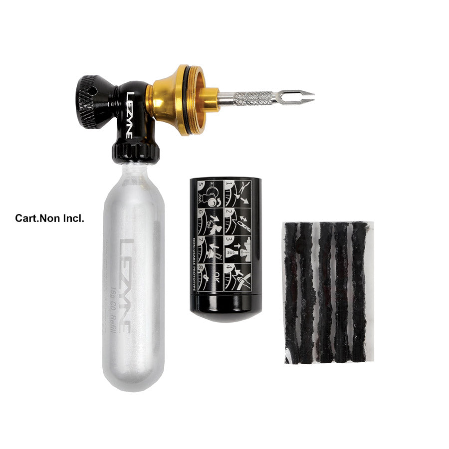 Lezyne, Tubeless CO2 Blaster, CO2 Inflator/Tubeless Repair Kit, Black