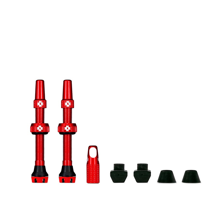 Muc-Off, V2, Tubeless Valve, Presta, 44mm, Red, Pair