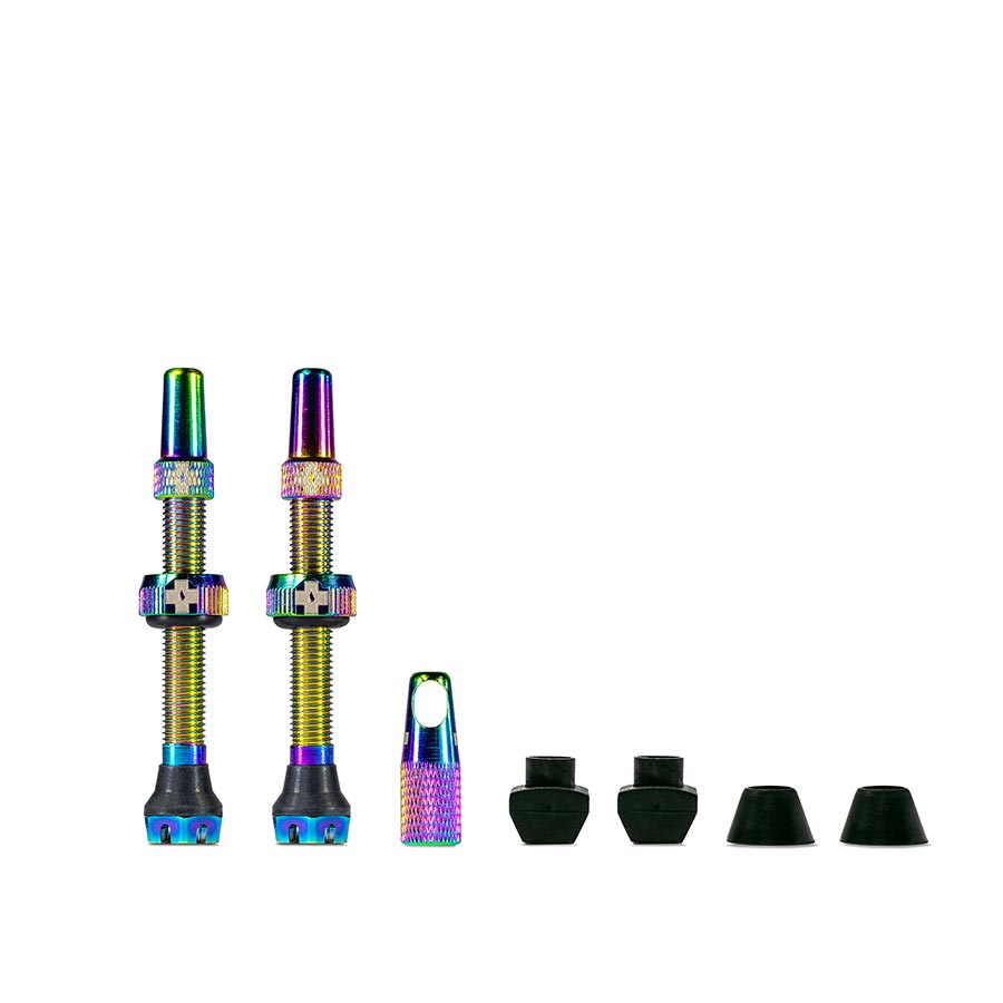 Muc-Off, V2, Tubeless Valve, Presta, 44mm, Iridescent, Pair