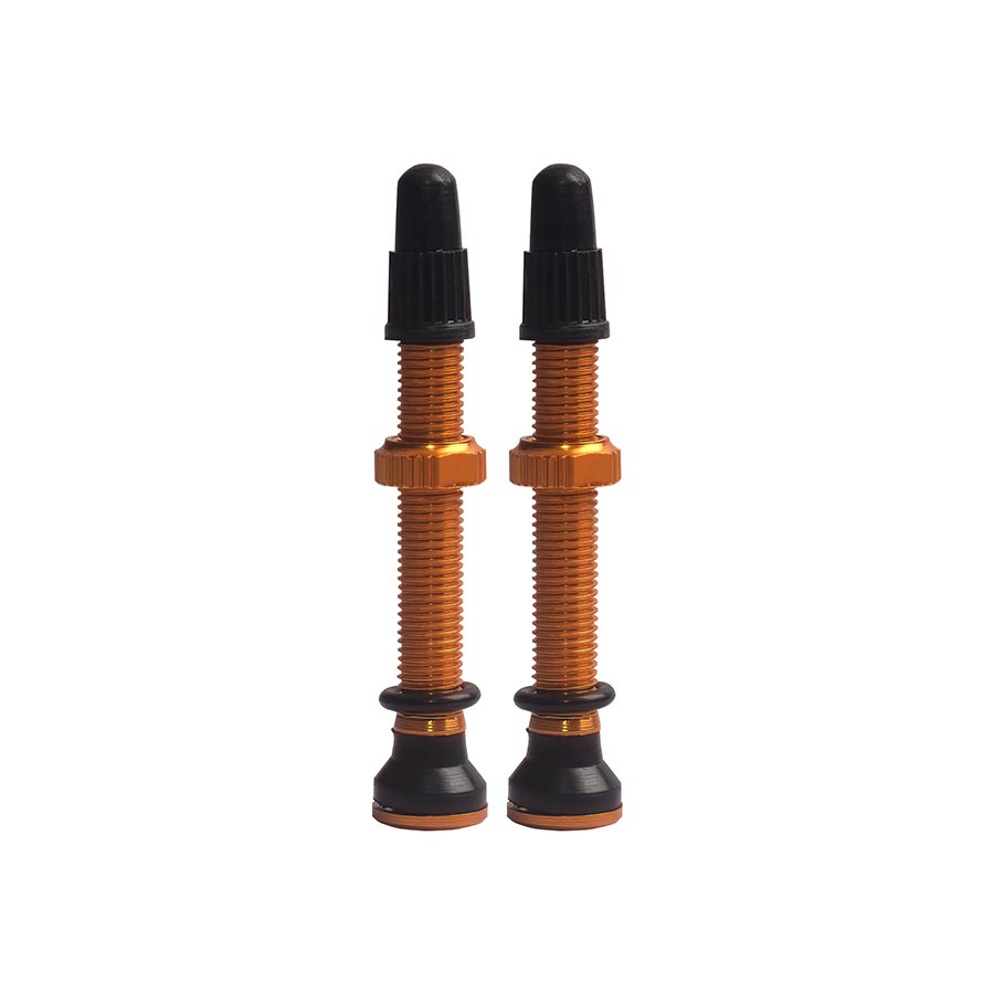 EVO, Tubeless Valves, Tubeless Valve, Presta, 44mm, Orange, Pair