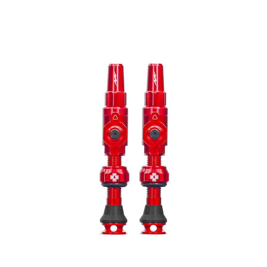 Muc-Off, Big Bore Lite Medium, Tubeless Valve, Presta, 35mm, Red, Pair