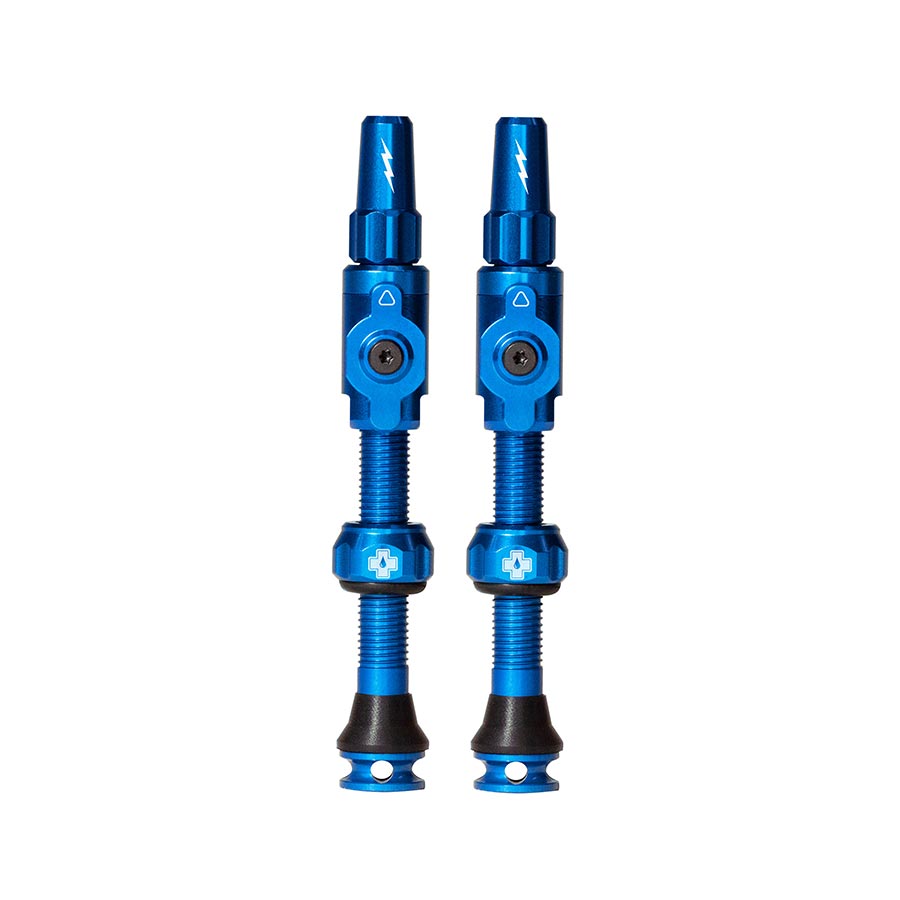 Muc-Off, Big Bore Lite Large, Tubeless Valve, Presta, 45mm, Blue, Pair
