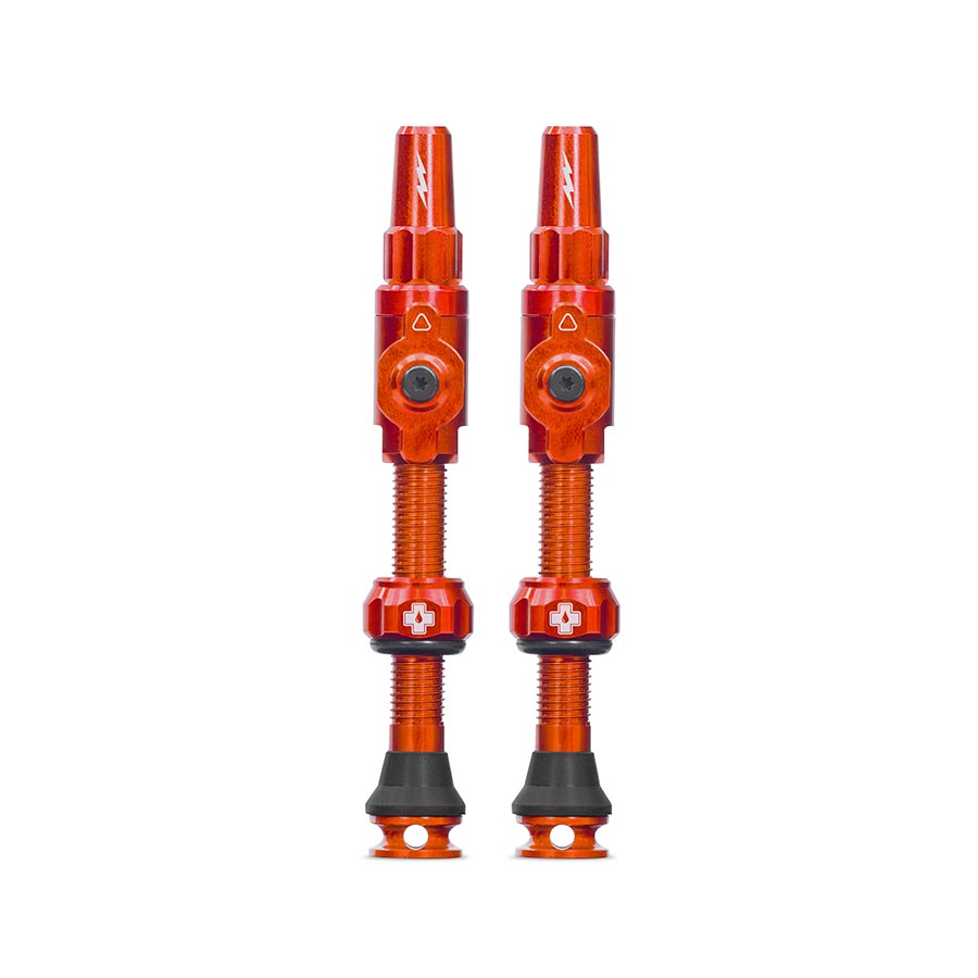 Muc-Off, Big Bore Lite Large, Tubeless Valve, Presta, 45mm, Orange, Pair