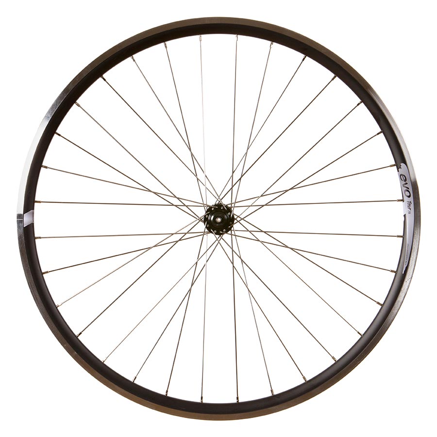 Wheel Shop, Evo Tour 16 Black/ Shimano Tiagra HB-RS400 Black, Wheel, Front, 700C / 622, Holes: 32, QR, 100mm, Rim