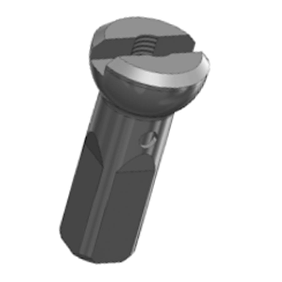 Sapim, Polyax Aluminum Self Lock, Nipples, Black, 2mm, (14G), 14mm, Bag of 500