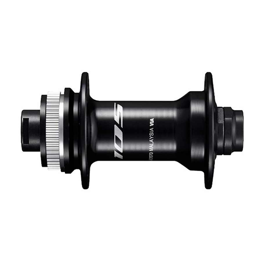 FRONT HUB, HB-R7070, 105, CENTER LOCK DISC 32H, 12MM THRU TYPE AXLE(W/O AXLE), OLD:100MM, BLACK