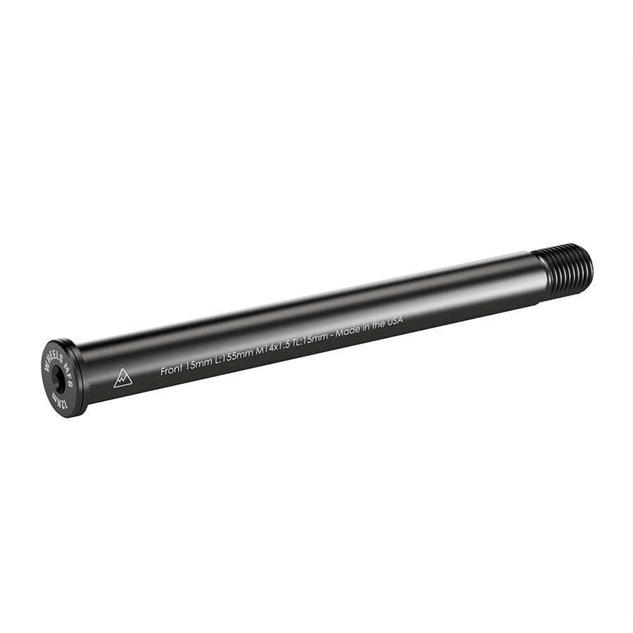 Wheels Manufacturing, Front 15mm Thru Axle, Thru Axle, Front, Length: 155mm, Thread Length: 15mm, Thread Pitch: M14x1.50