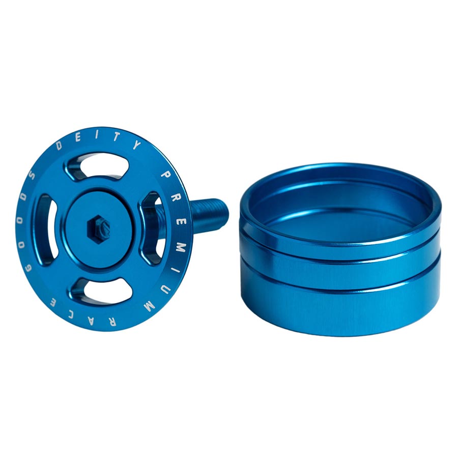 Deity, Crosshair, Topcap and headset spacers, 1-1/8'', Blue