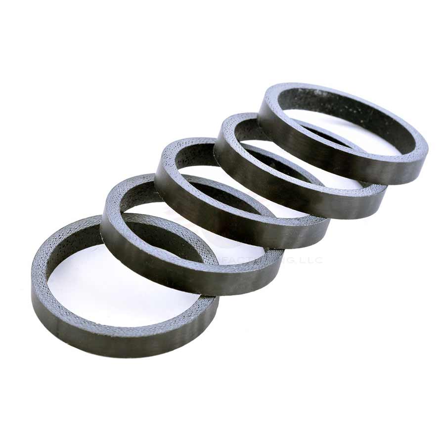 Wheels Manufacturing, Matte Carbon, Headset Spacer, 1-1/8'', Height: 5mm, Carbon, Black, 5pcs
