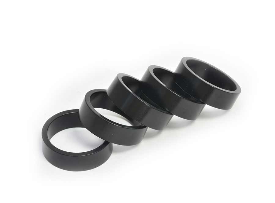 Wheels Manufacturing, Headset Spacer, 1-1/8'', Height: 10mm, Aluminum, Black, 5pcs