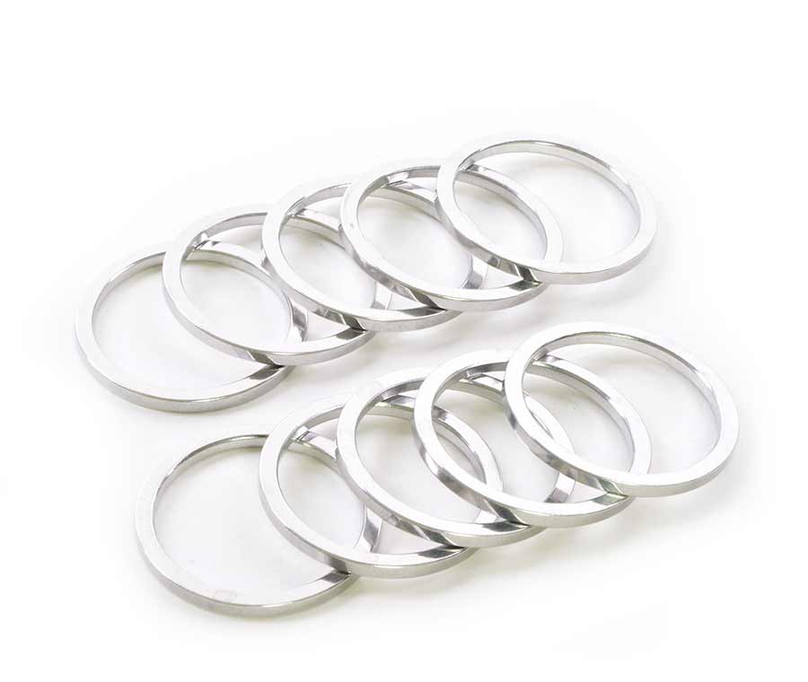 Wheels Manufacturing, Headset Spacer, 1-1/8'', Height: 2.5mm, Aluminum, Silver, 5pcs
