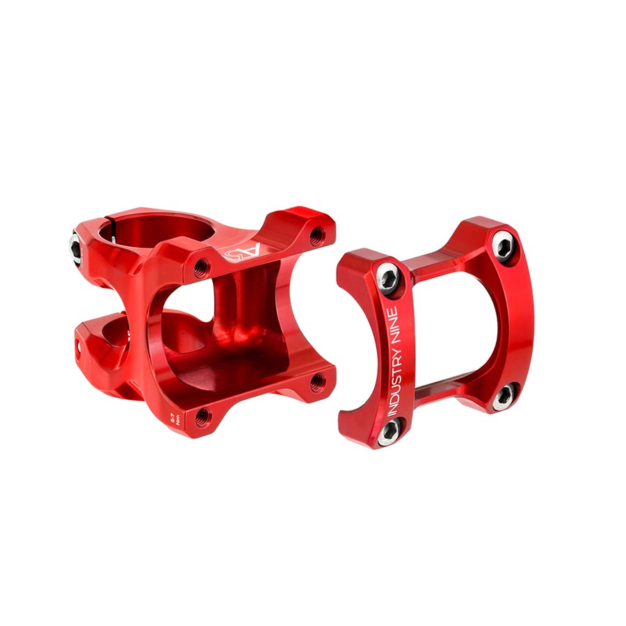 Industry Nine, A318, Stem, Diameter: 31.8mm, Length: 40mm, Steerer: 1-1/8'', 6°, Red