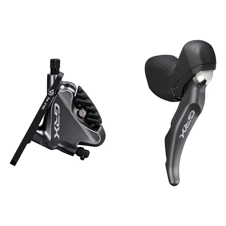Shimano, GRX ST-RX810-L / BR-RX810-F, Road Hydraulic Disc Brake, Front, 2 speed, Flat mount, 140 or 160mm (not included), Black, Set