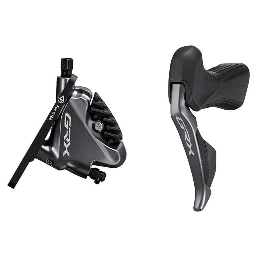 Shimano, GRX Di2 ST-RX815-R / BR-RX810-R, Road Hydraulic Disc Brake, Rear, 11 speed, Flat mount, 140 or 160mm (not included), Black, Set
