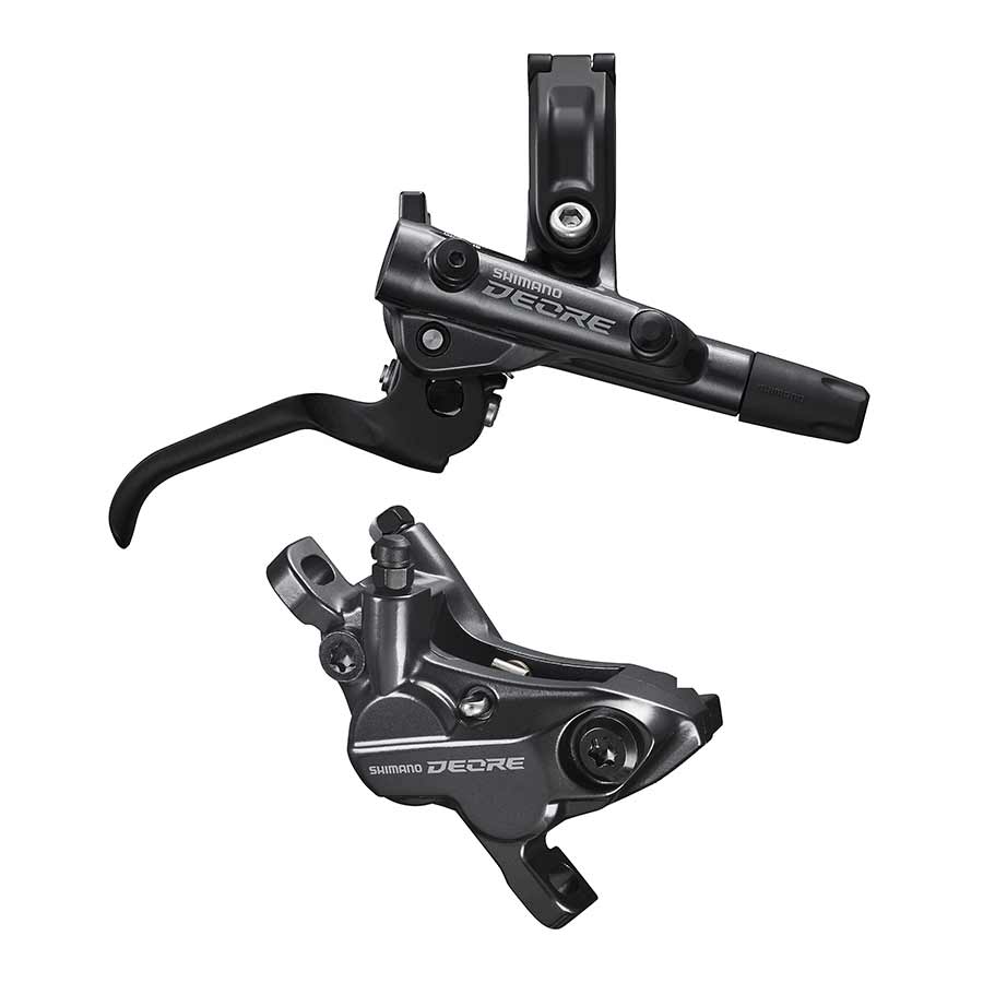 DISC BRAKE ASSEMBLED SET/J-kit, DEORE, BL-M6100(R), BR-M6120(R), W/O ADAPTER, METAL PAD (W/O FIN), 1700MM HOSE (SM-BH90-SS BLACK), W/CONNECTER INSERT