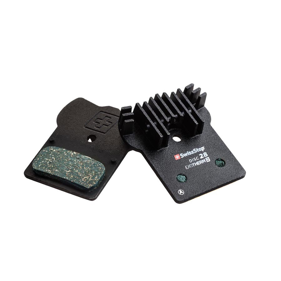 SwissStop, Exotherm2 28, Disc Brake Pads, Shape: Shimano G-Type/F-Type/J-Type, XTR BR-M9000, XT BR-M8100, SLX BR-M7100, DEORE BR-M615, Organic, Pair