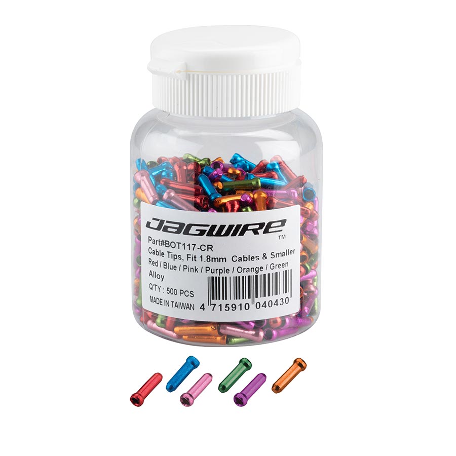 Jagwire, Cable Ends, Cable End Cap, 1.8mm, Multicolor, 500pcs