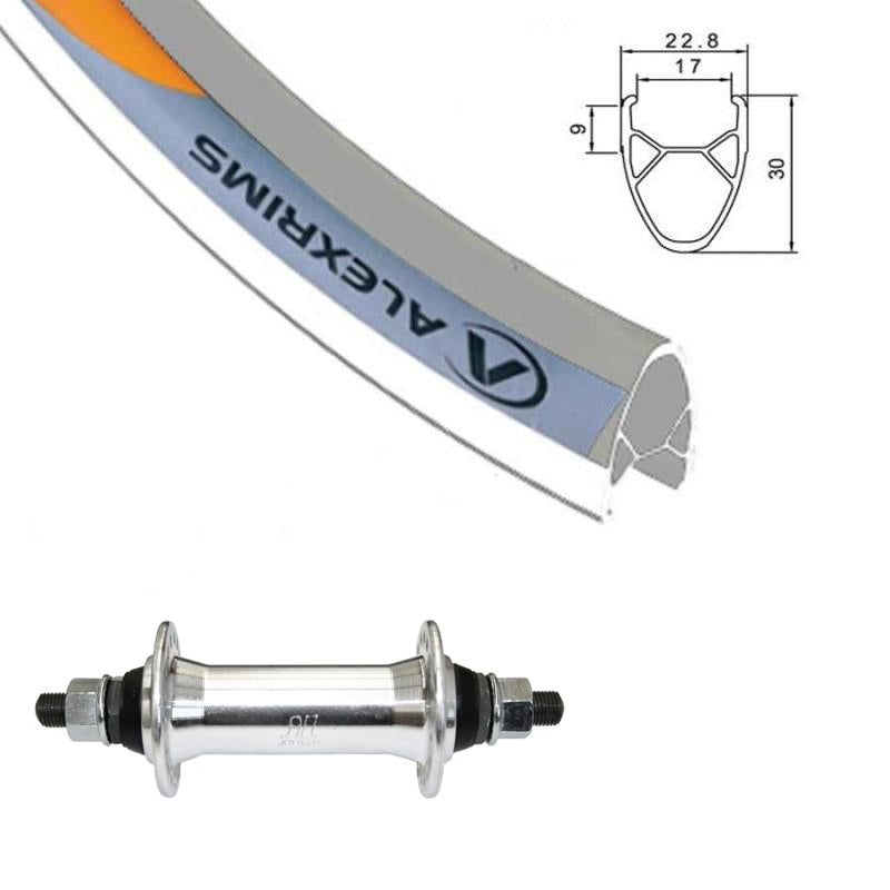 ALEXRIMS - 700C G-6000 SILVER - FRONT / ALLOY NUT