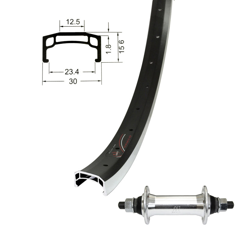 DAMCO - 27.5'' ALLOY BLACK WIDE (CNC) - FRONT / NUT