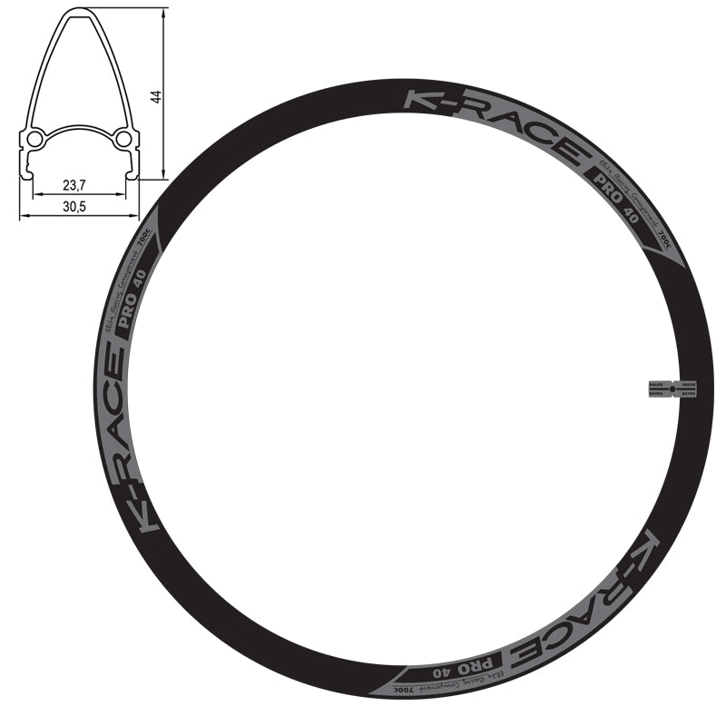 K-RACE - 700C PRO 40 BLACK (WHEEL SET) - SEALED