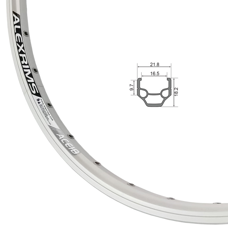 ALEXRIMS - 700C ACE18 (DOUBLE WALL) - SILVER 32H
