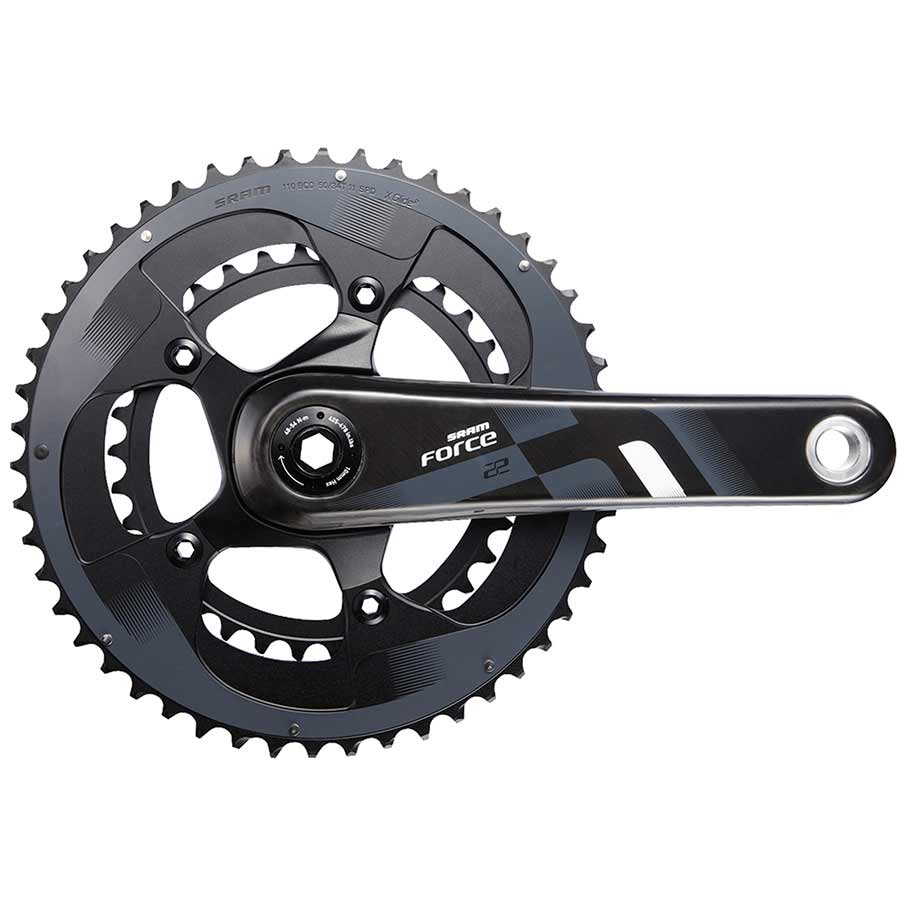 SRAM, Force 22, Crankset, Speed: 11, Spindle: 24/22mm, BCD: 110, 34/50, GXP, 165mm, Carbon, Road