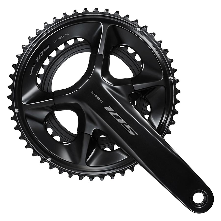 Shimano, 105 FC-R7100, Crankset, Speed: 12, Spindle: 24mm, BCD: 110, 34/50, Hollowtech II, 165mm, Black, Road Disc, IFCR7100AX04