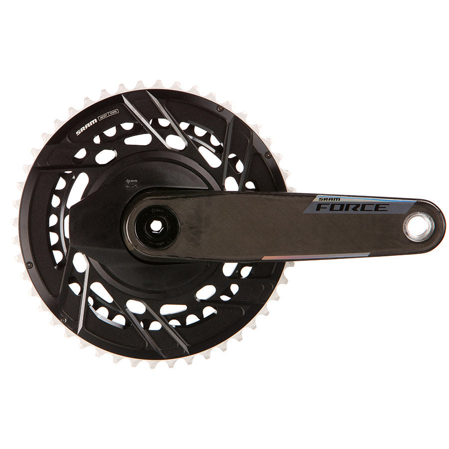 SRAM, Force 2x Powermeter E1, Power Meter Crankset, Speed: 12, Spindle: 28.99mm, BCD: Thread Mount, 48/35, DUB, 165mm, Black, Road