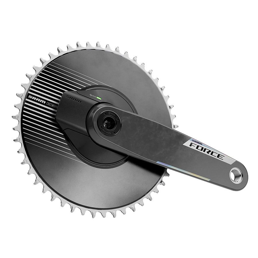 SRAM, Force 1x Aero Powermeter E1, Power Meter Crankset, Speed: 12/13, Spindle: 28.99mm, BCD: Direct Mount SRAM 8 Bolt, 50, DUB, 165mm, Black, Road