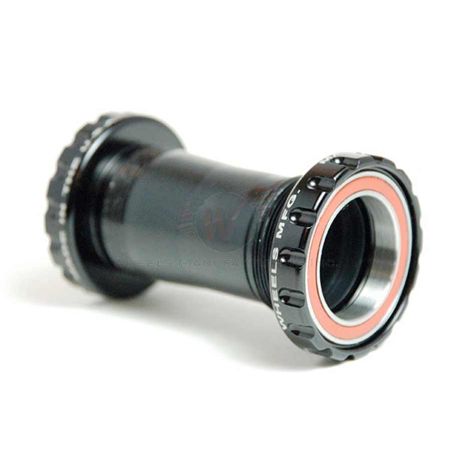 Wheels Manufacturing BSA 30 Bottom Bracket - English (BSA) FrameInterface, ABEC-5 Angular Contact Bearings, For 30mm Spindle, Black