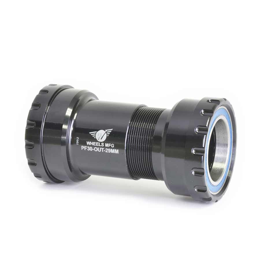Wheels Manufacturing Bottom Bracket, PF30 to 28.99mm SRAM DUB, ABEC-3, Outboard Bottom Bracket, Angular Contact, Black