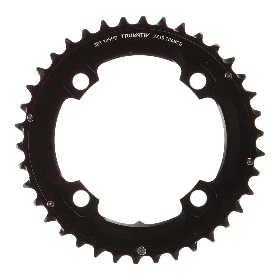 SRAM, 38T, 10 sp, BCD 104mm, 4-Bolt, Outer Chainring, For L-pin GXP, Aluminum, Black, 11.6215.188.440