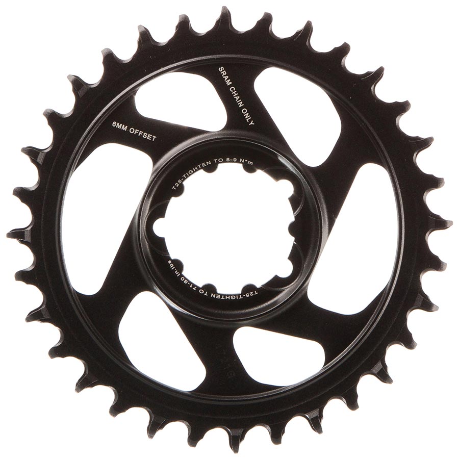 SRAM, X-Sync 2, 6mm offset, 32T, 12sp., BCD: Direct Mount, Single Chainring, Aluminum, Black