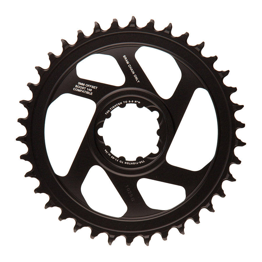 SRAM, X-Sync, 3mm offset, 38T, 12sp., BCD: Direct Mount, Single Chainring, Aluminum, Black