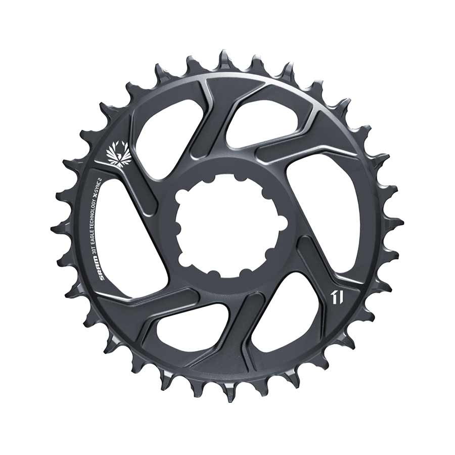 SRAM, Eagle, Chainring, Teeth: 30, Speed: 11/12, BCD: Direct Mount, Aluminum, Grey, 3mm