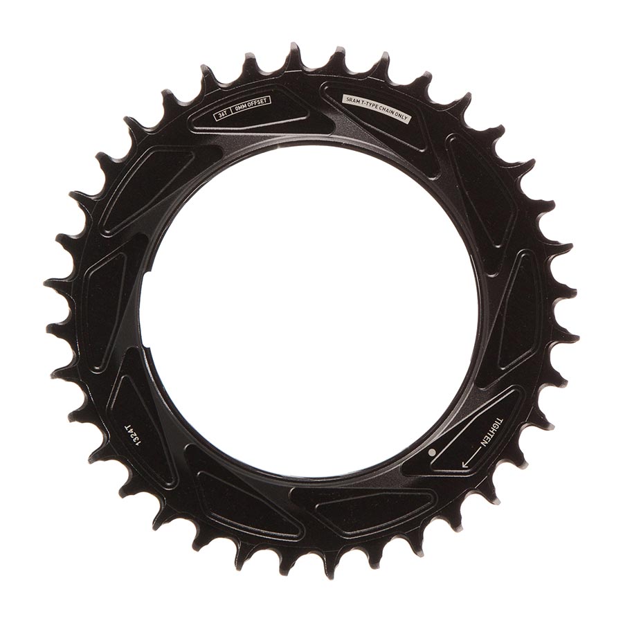 SRAM, Eagle T-Type Thread Mount 0mm Offset, Chainring, Teeth: 36, Speed: 12, BCD: Thread Mount, Aluminum, Black