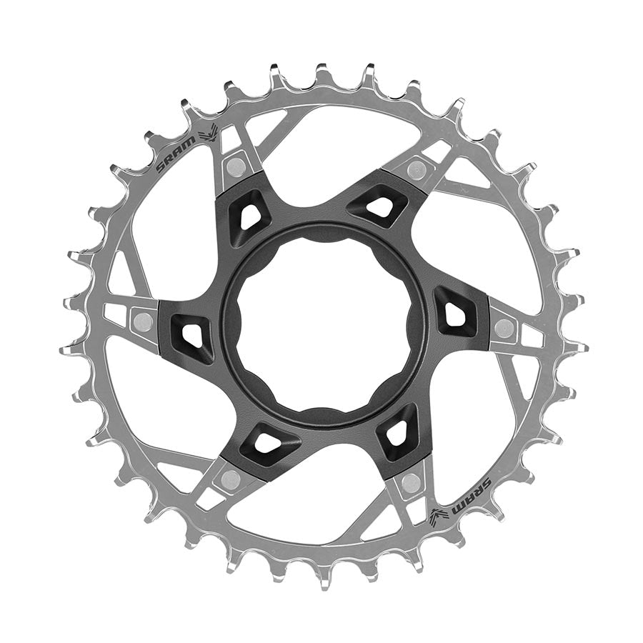 SRAM, XX T-Type TQ, Chainring, Teeth: 34, Speed: 12, BCD: Direct Mount, Aluminum/Steel, Silver