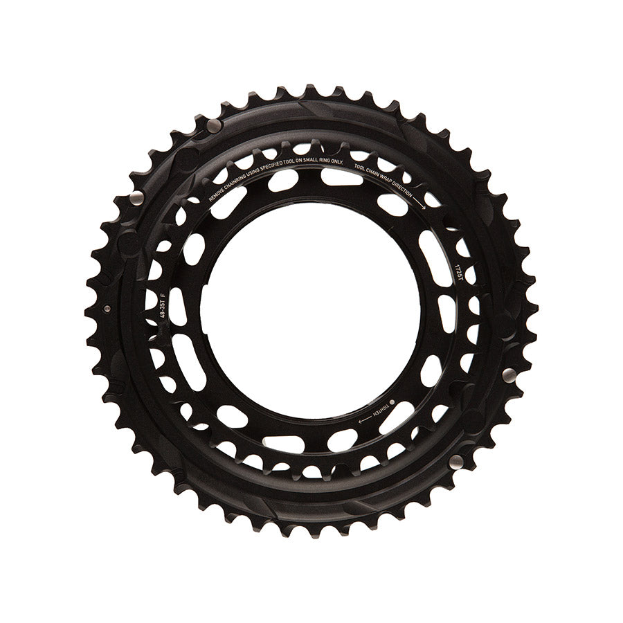 SRAM, Force E1 2x Thread Mount, Chainring, Teeth: 48/35, Speed: 12, BCD: Thread Mount, Black