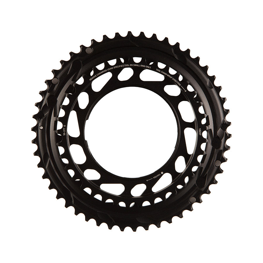 SRAM, Force E1 2x Thread Mount, Chainring, Teeth: 50/37, Speed: 12, BCD: Thread Mount, Black