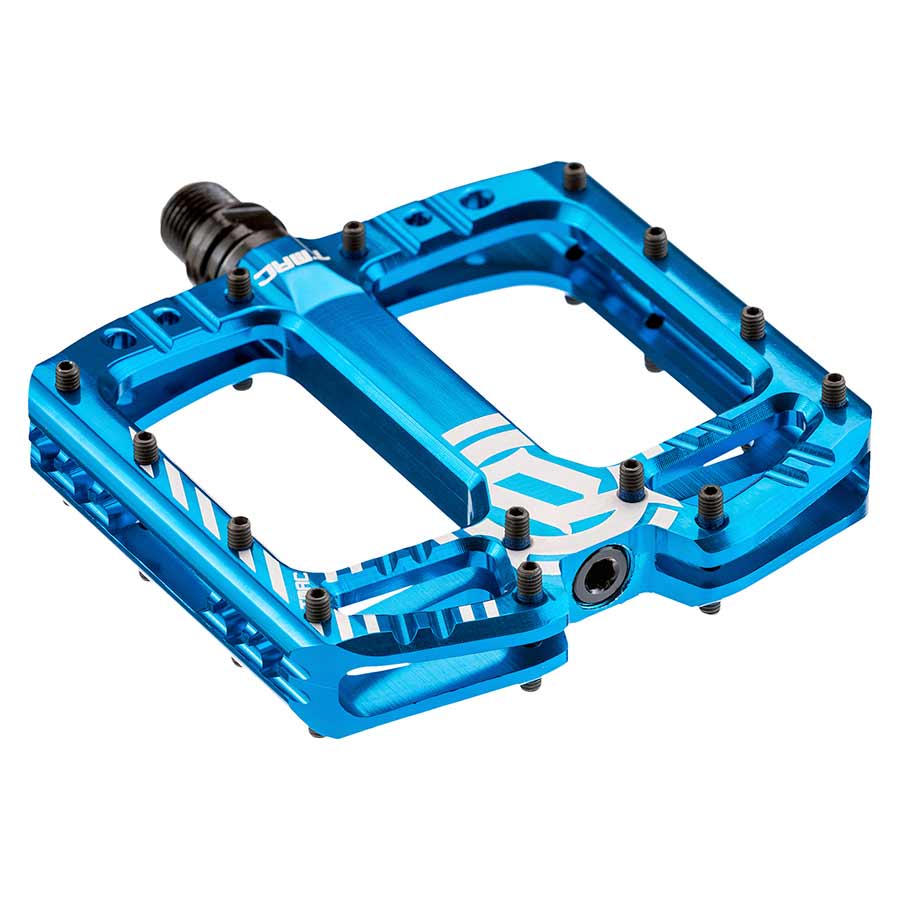 Deity, TMAC, Platform Pedals, Body: Aluminum, Spindle: Cr-Mo, 9/16'', Blue, Pair