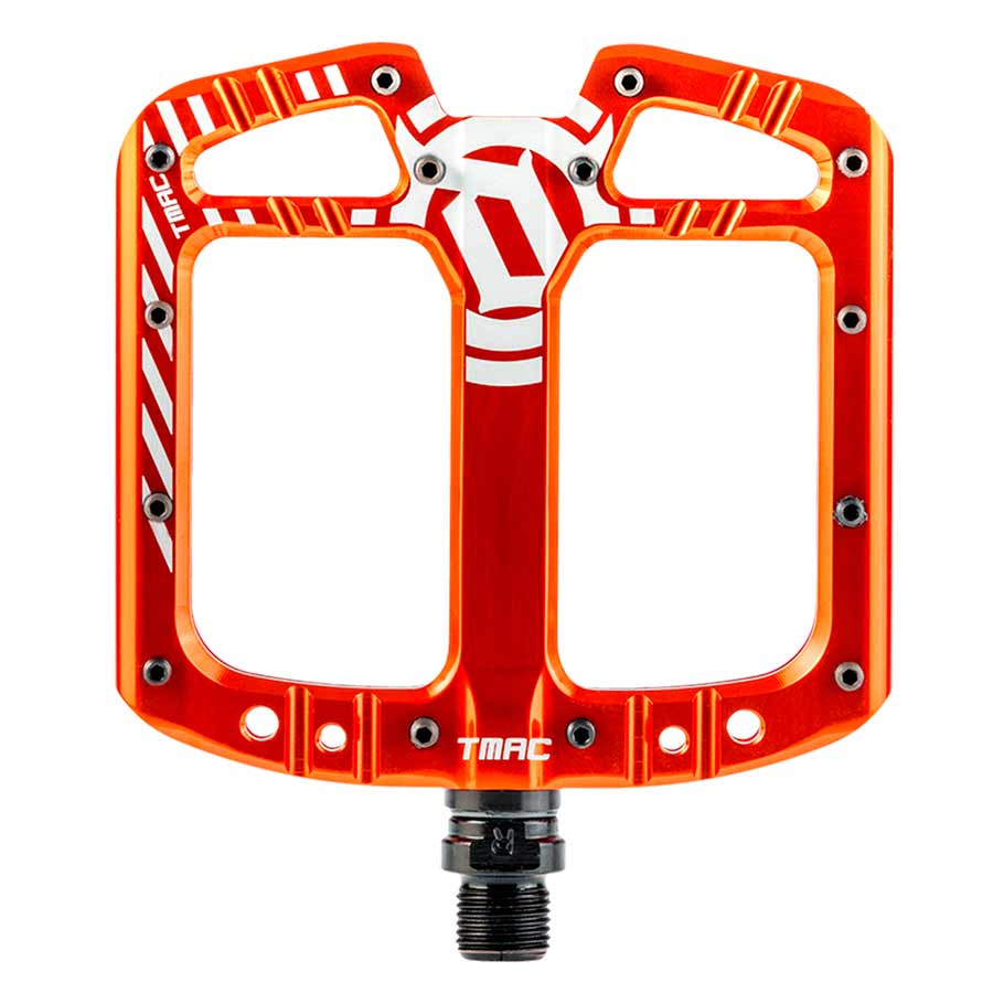 Deity, TMAC, Platform Pedals, Body: Aluminum, Spindle: Cr-Mo, 9/16'', Orange, Pair