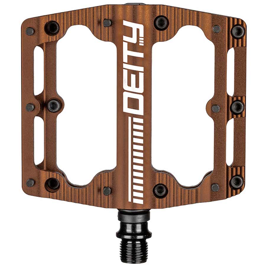 Deity, Black Kat, Platform Pedals, Body: Aluminum, Spindle: Cr-Mo, 9/16'', Bronze, Pair