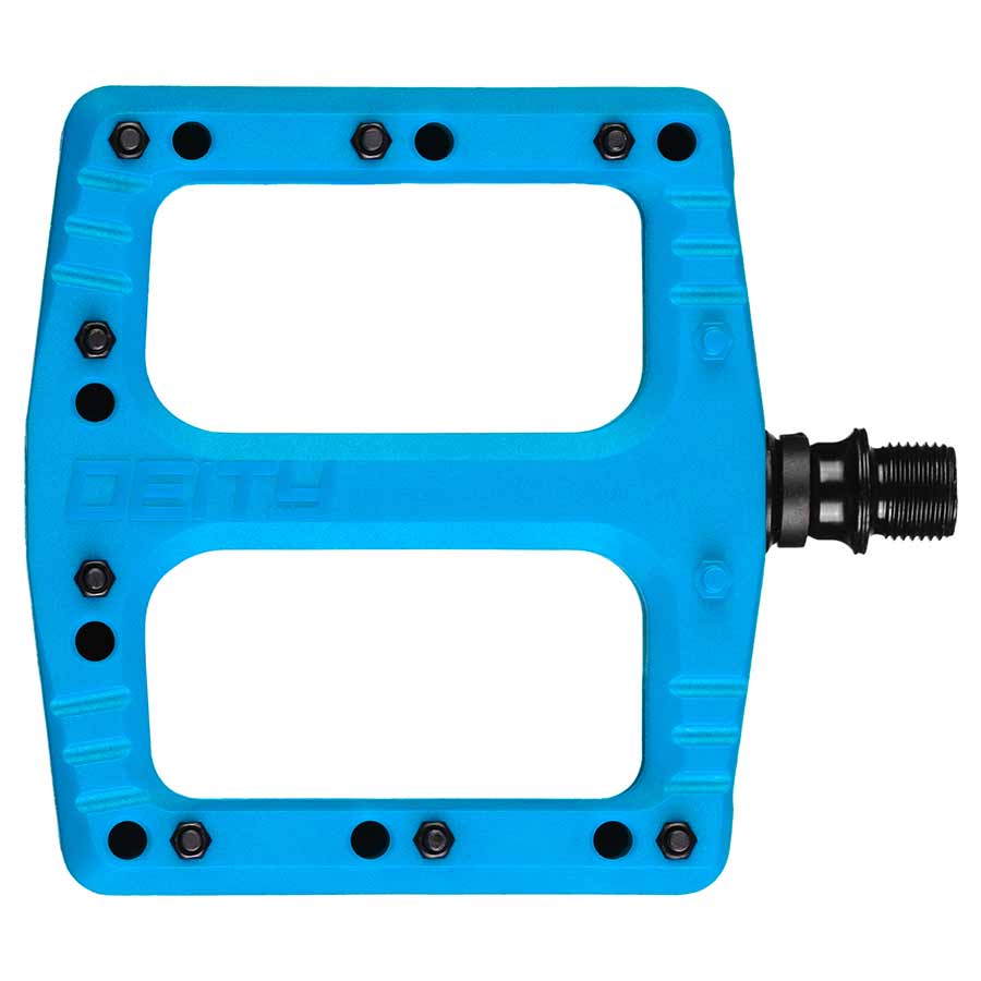 Deity, Deftrap, Platform Pedals, Body: Nylon, Spindle: Cr-Mo, Blue, Pair