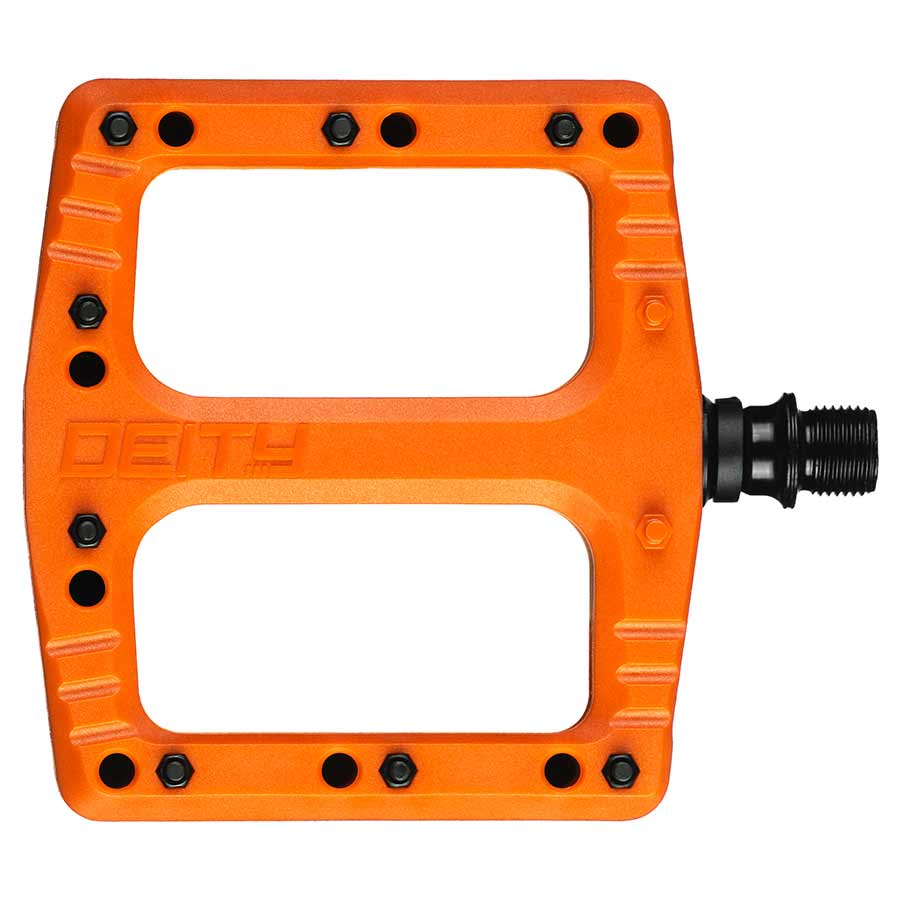 Deity, Deftrap, Platform Pedals, Body: Nylon, Spindle: Cr-Mo, Orange, Pair