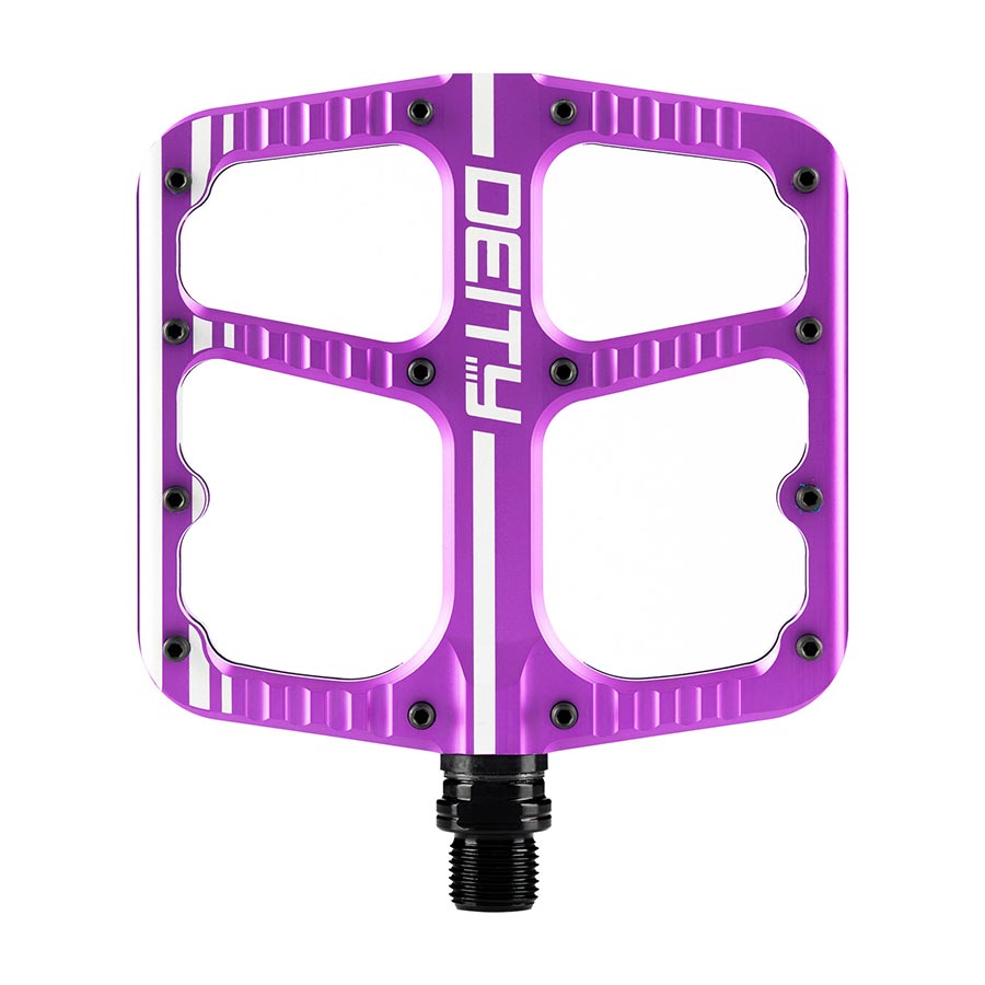 Deity, Flat Trak, Platform Pedals, Body: Aluminum, Spindle: Cr-Mo, 9/16'', Purple, Pair